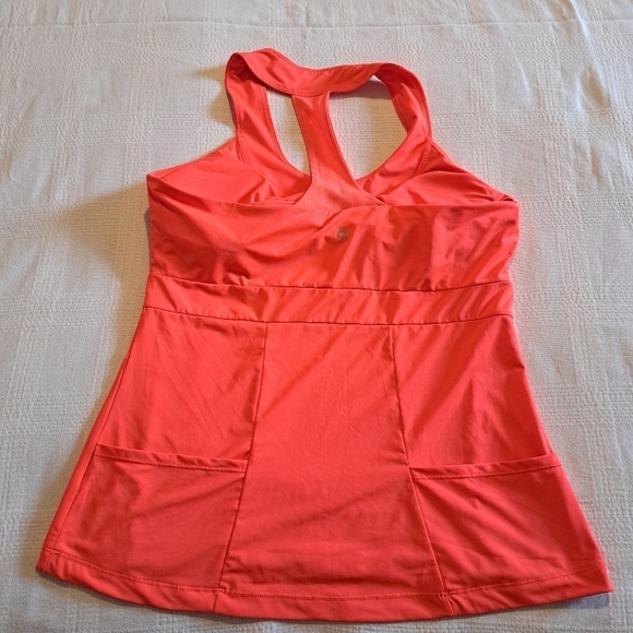 Hyba women's size large orange racerback tank with built bra - Picture 2 of 5